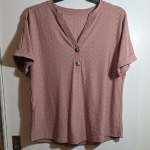 Women's Pink Textured Top